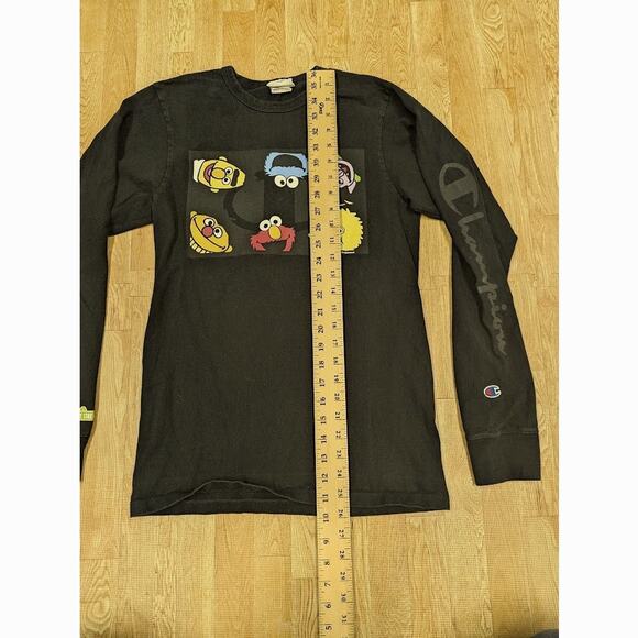 Vtg Champion Life X Sesame Street Men's Black Long-Sleeve Shirt Size Small - Picture 8 of 10